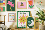 Happy Wall Vibrant Nursery Art Print, a Background Graphic by Essentially Nomadic (Thumbnail 3 of 10)