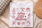 Merry Little Christmas PNG,Retro, a Seasonal Illustration by Libby Wishes (Thumbnail 2 of 3)