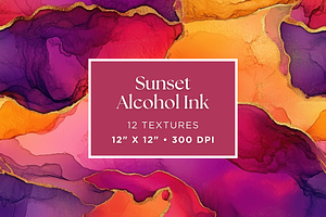 Sunset Alcohol Ink Textures, a Texture Graphic by Artful Assets Boutique