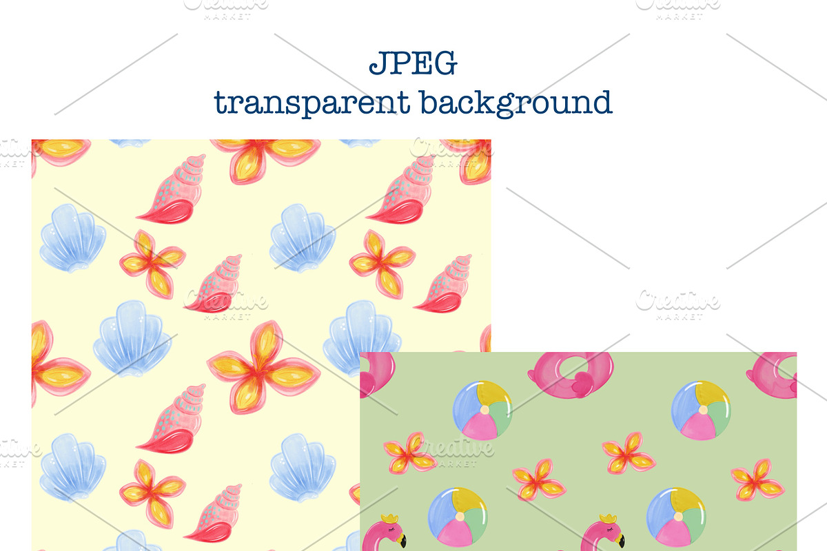 Summer Beach Seamless Pattern, a Decorative Illustration by Oleksandra Illustrates (Photo 4 of 11)