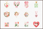Valentines Day Clipart Vintage Eleme, an Illustration by Sublimation Artist (Thumbnail 3 of 6)