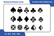 Playing Card Symbols Icon Set, a Solid Icon by Fontmine Studio (Thumbnail 1 of 3)