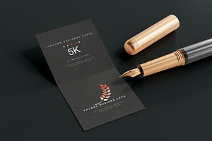 Folded Square Business Card Mockups