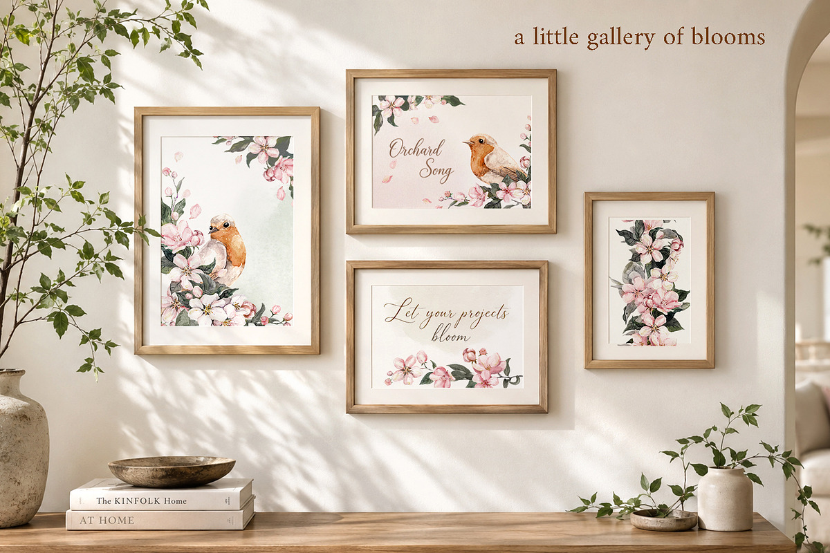 Apple Blossom Watercolor Clipart Set, a Seasonal Illustration by Where summer is (Photo 7 of 14)