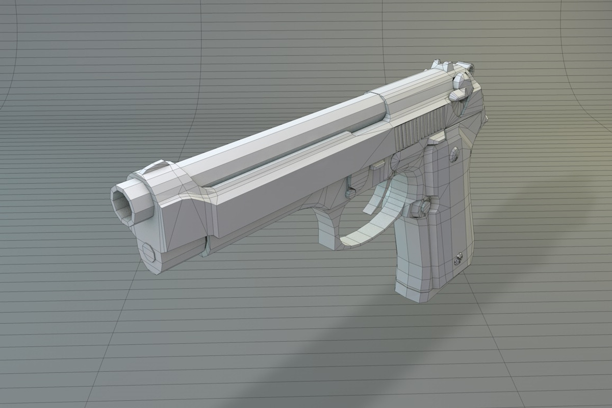 Low Poly Beretta M9, an Object 3D Model by CreativeeArt (Photo 9 of 9)