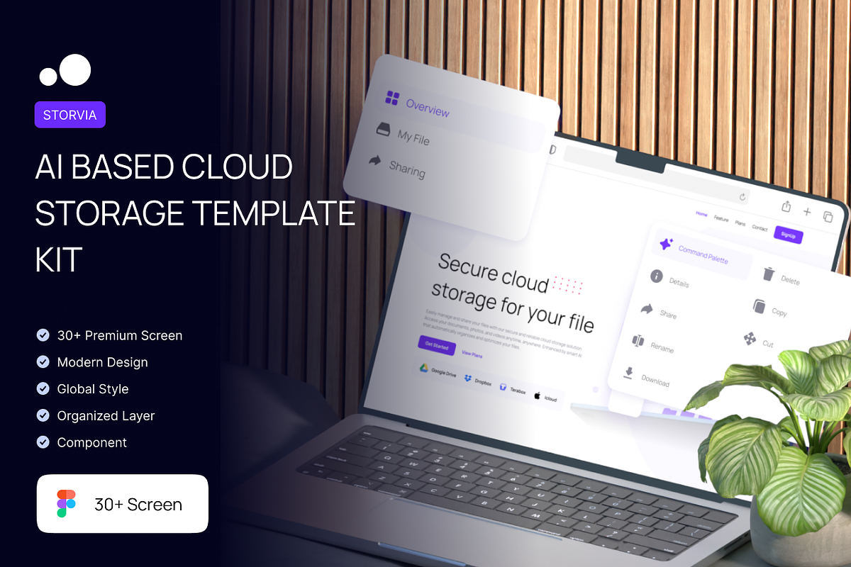 Storvia - AI Based Cloud Storage, an UI Kit Template by nixxdesign (Photo 1 of 5)