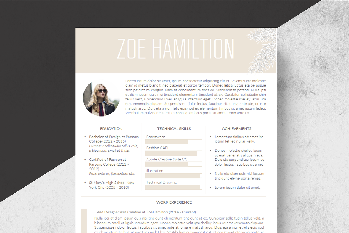 Honey Resume Template + Cover Letter, a Resume Template by Made By Hamilton (Photo 1 of 4)