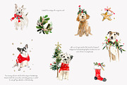 watercolor clipart Christmas dog set, a Decorative Illustration by Patishop Art (Thumbnail 3 of 6)