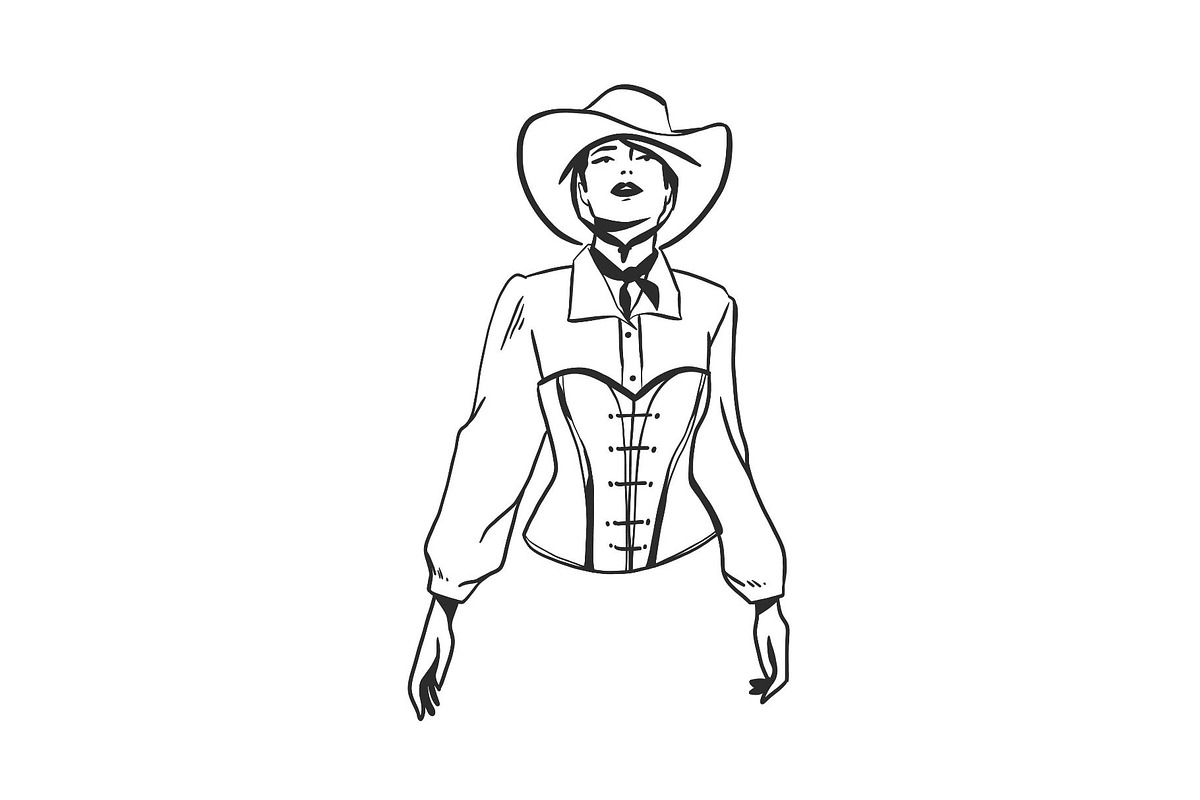 Cowgirl in Wild west graphic, a Person Illustration by Anastasy_helter (Photo 3 of 3)