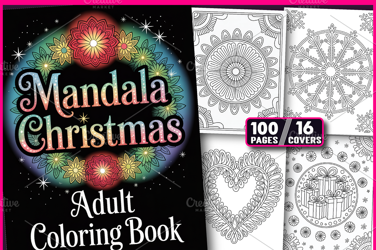 Christmas Mandala- Coloring Book, a Decorative Illustration by Ink Gallery (Photo 1 of 5)