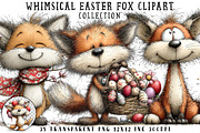 Whimsical Easter Fox Clipart, an Illustration by OK Design (Thumbnail 1 of 6)