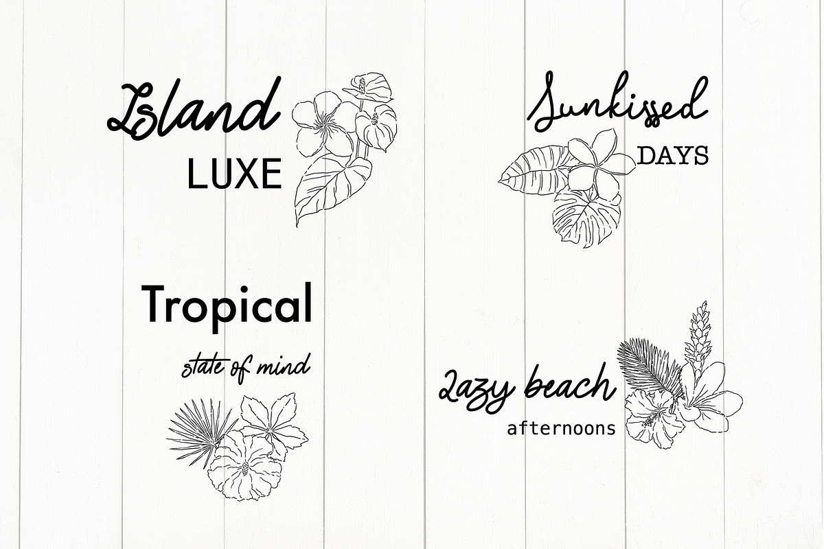 Tropical Vibes Lettering Pack, an Object Graphic by Digitaliya (Photo 2 of 11)