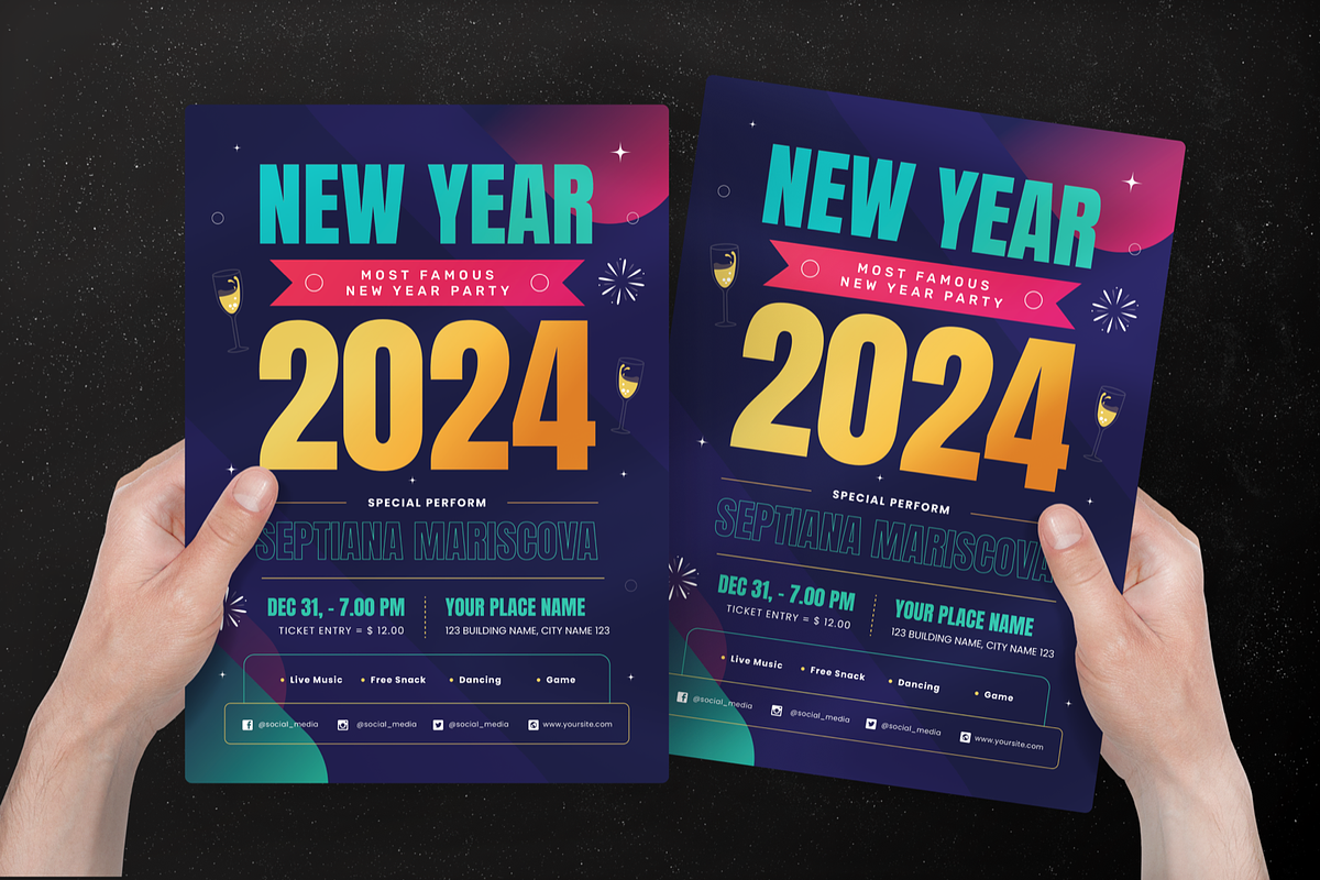 New Year Night Party Flyer, a Flyer Template by Annora Studio (Photo 4 of 4)