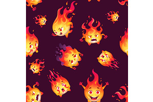 Fire pattern. seamless background, a Texture Illustration by Onyx