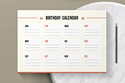 Birthday Calendar Layout, a Stationery Template by MightyDesign (Thumbnail 2 of 6)