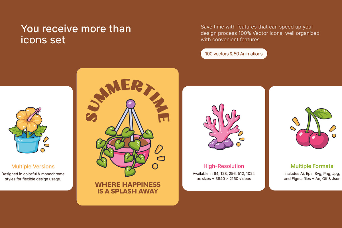 150 Summer Flat Icons Bundle, an Emoji Icon by Vectors Market (Photo 2 of 12)