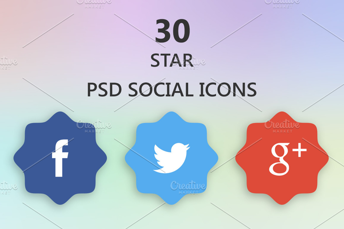 Nice Star Shaped Social Icons, an Icon by DeepDesign (Photo 1 of 2)
