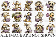 Whimsical Easter Animals Clipart PNG, an Illustration by Canvas Craft (Thumbnail 3 of 7)