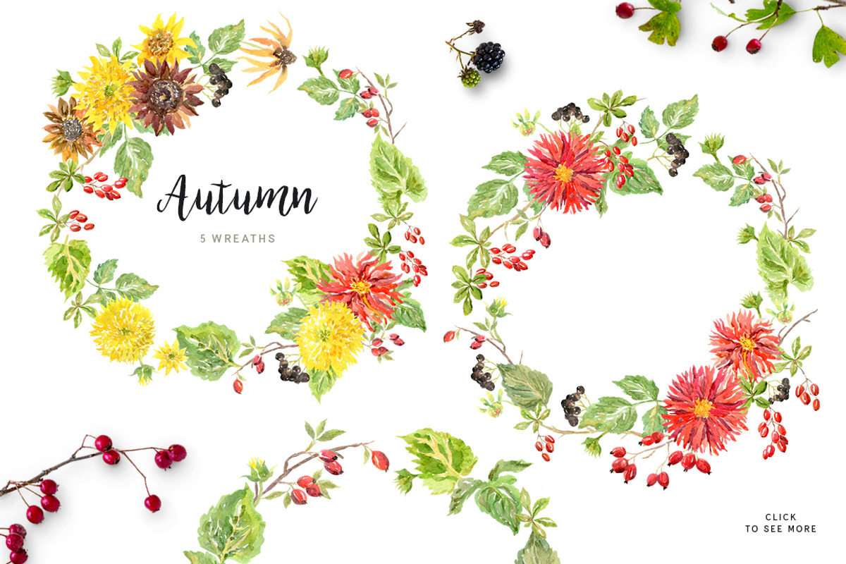Autumn. Watercolor collection, an Illustration by OJardin (Photo 5 of 7)