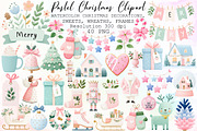 Vintage Pastel Christmas Clipart Set, an Illustration by Sublimation Artist (Thumbnail 1 of 6)
