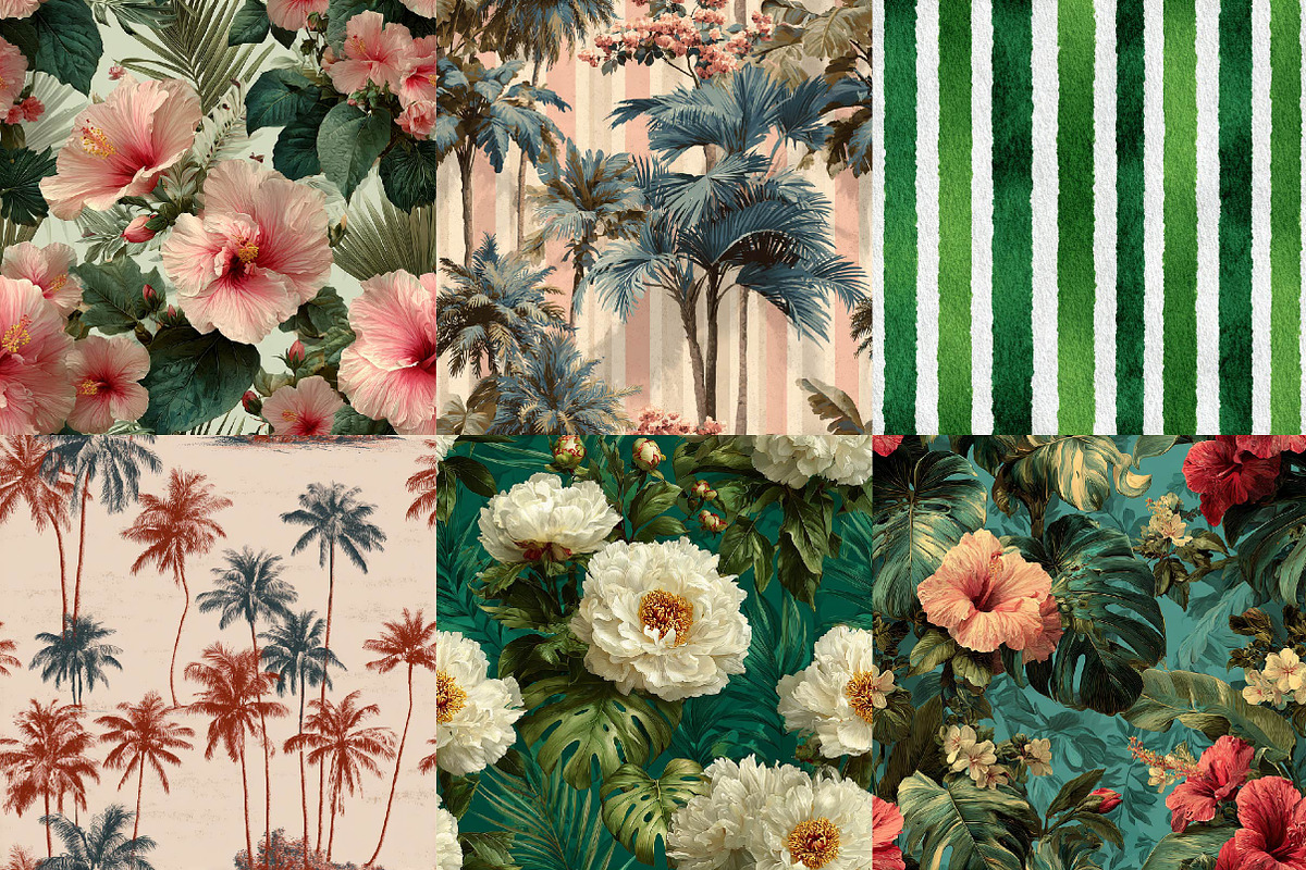 Summer Palm Club Seamless Patterns, an Illustration by DreamPrint404 (Photo 6 of 6)