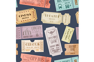 Tickets to theaters seamless pattern, a Texture Illustration by Vectorbuum