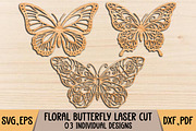 Floral Butterfly Laser Cut Design, a Graphic by Pixels.Craft (Thumbnail 1 of 3)