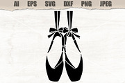 Stencil Ballet Pointe Shoes, a Decorative Illustration by MARYCRAFTIRIA (Thumbnail 1 of 3)