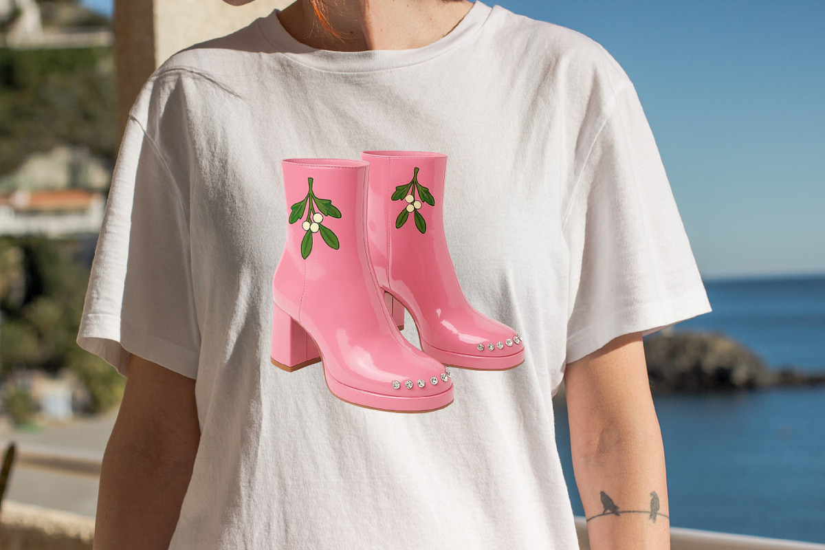 Christmas Pink Cowboy Boots Clipart, an Illustration by SVGArt (Photo 7 of 8)