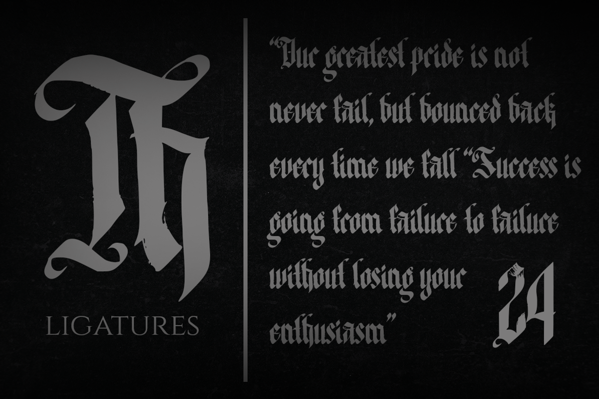 Kalimasada - Blackletter Type Font, a Blackletter Font by Meizzaluna Design (Photo 10 of 10)