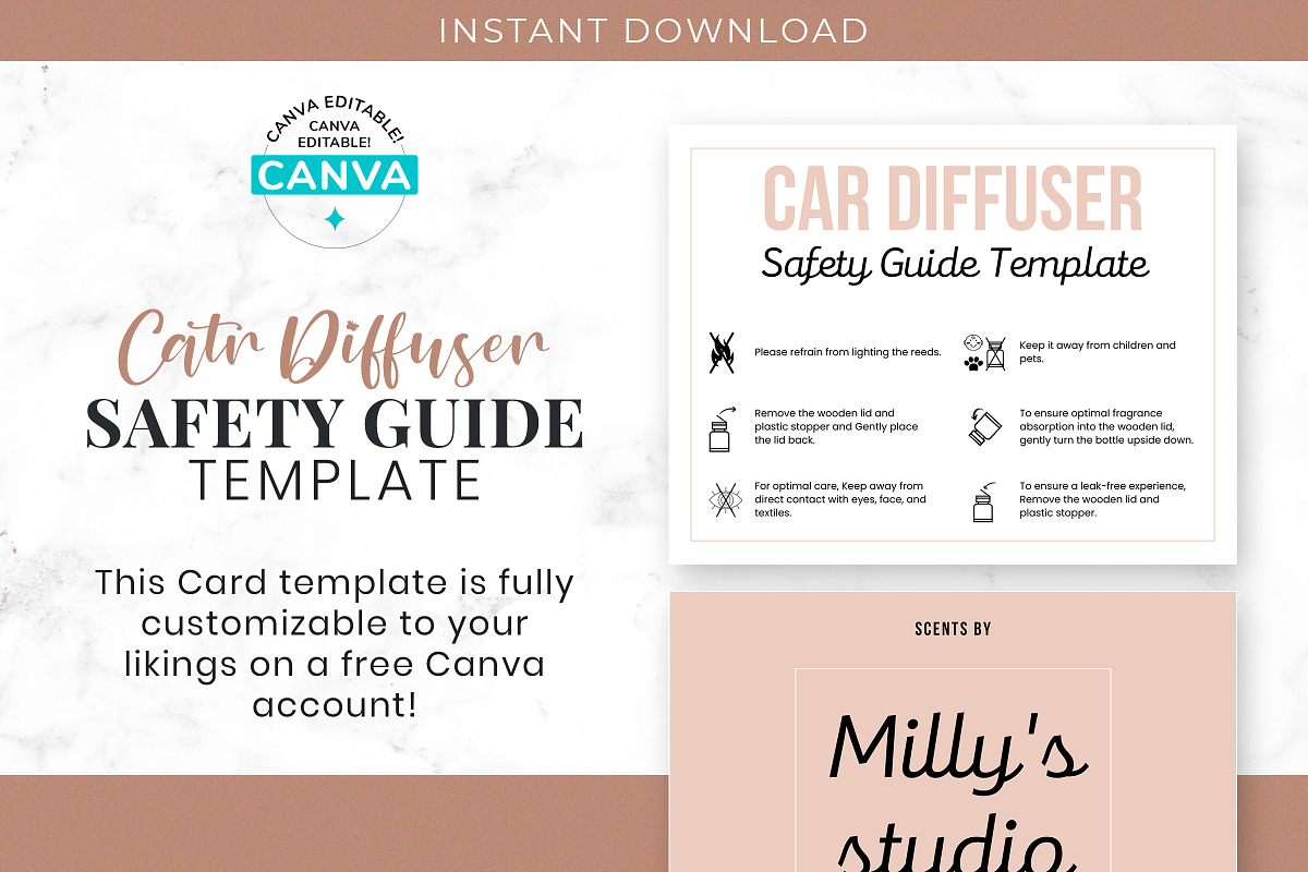 Editable Car Diffuser Guide Template, a Print Template by Snapybiz