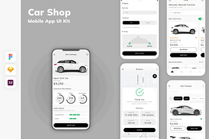 Car Shop Mobile App UI Kit, an UI Kit Template by uicube
