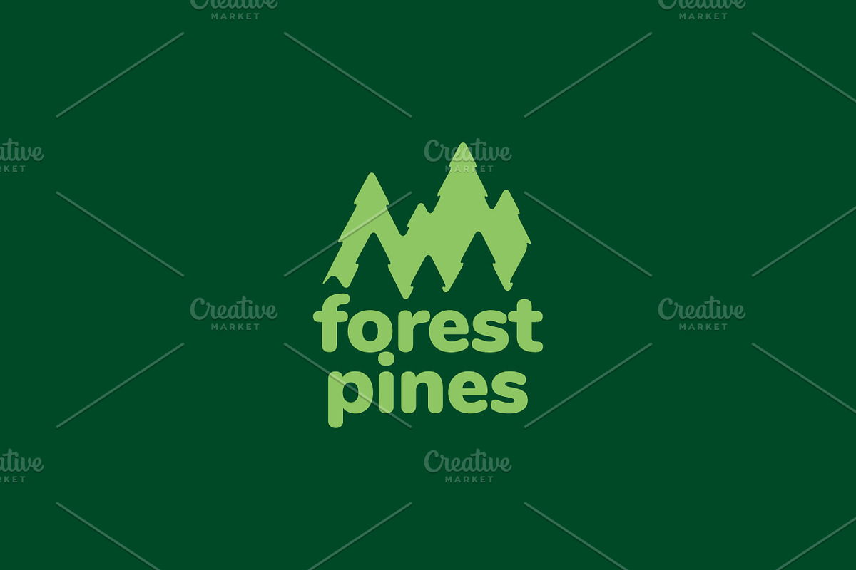 modern green forest trees pines logo, a Branding & Logo Template by devastd