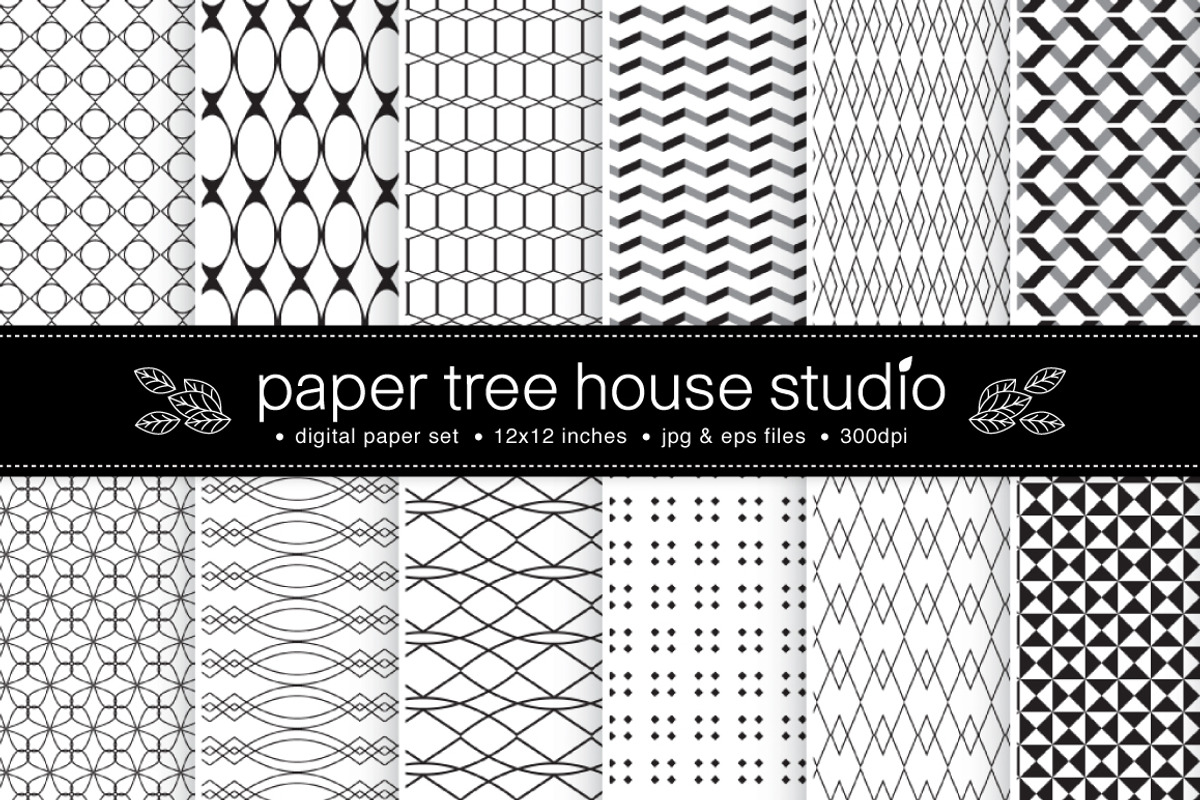 12 Seamless Geometric Patterns