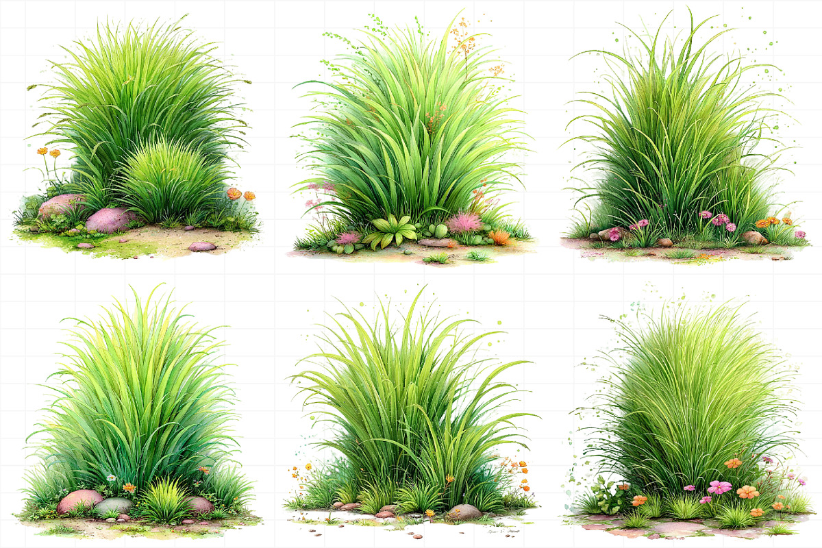 Watercolor Spring Green Grass Clipar, an Illustration by Daily.Designs (Photo 6 of 8)