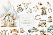 Baby cowboy boot clipart, Watercolor, a Decorative Illustration by Invite to Clipart (Thumbnail 1 of 6)