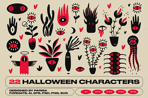 Halloween Scary Plants & Characters, an Object Graphic by Parisa-Artstudio