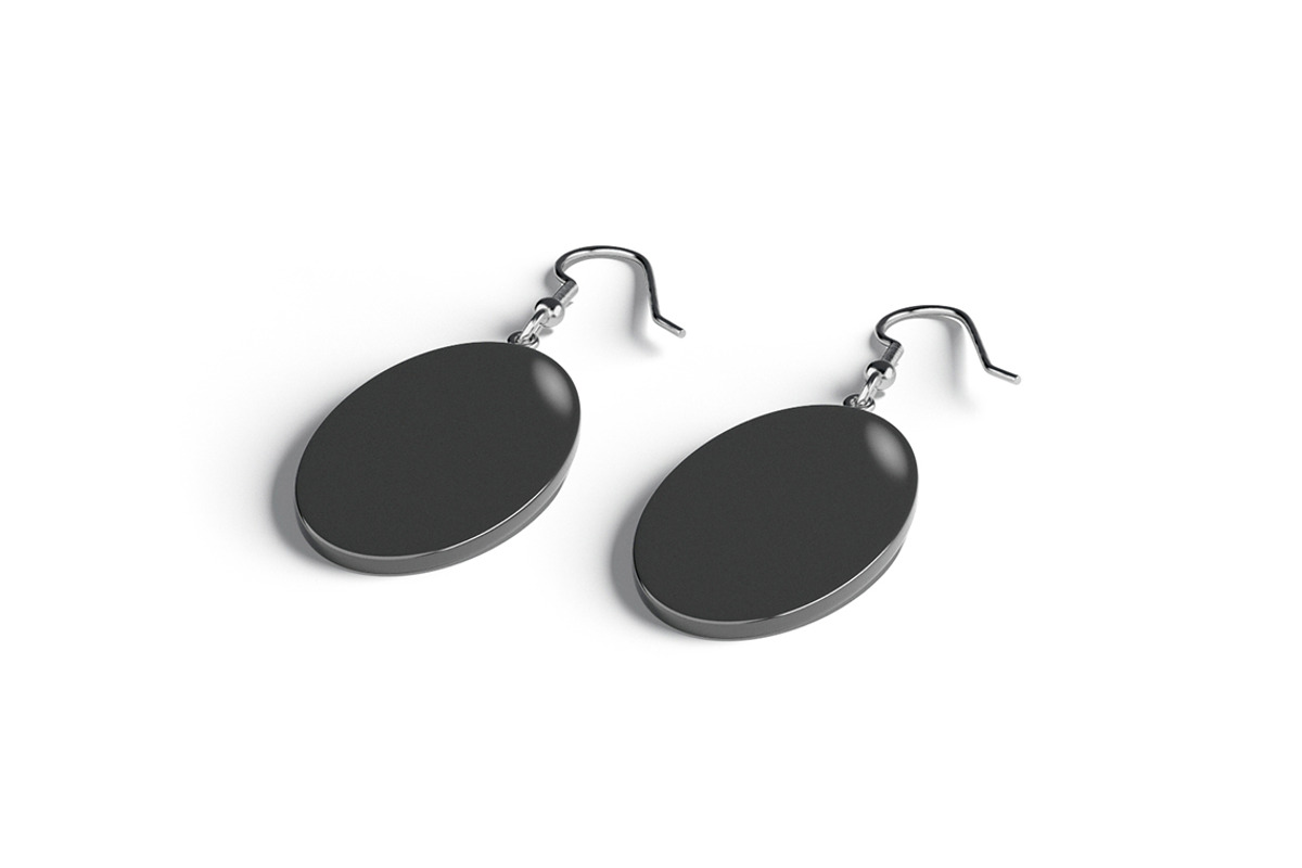 Black Oval Earring Jewelry 3D Model, an Object 3D Model by rebrandy (Photo 5 of 9)
