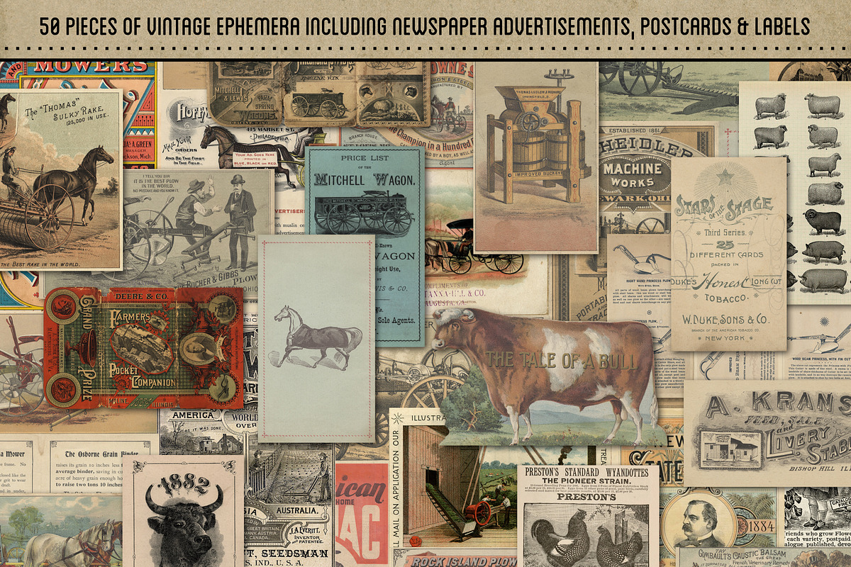 Vintage Ephemera - Farm Life, an Object Graphic by Lucky Girl Creative (Photo 2 of 4)
