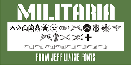 Militaria JNL, a Symbol Font by Jeff Levine Fonts