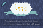 Raski Hand Drawn Font Family, a Font by Letradora (Thumbnail 1 of 6)