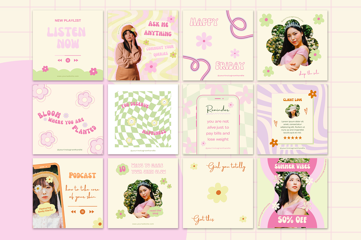 Instagram Post Templates Canva, a Social Media Template by Creative Pixi (Photo 6 of 9)