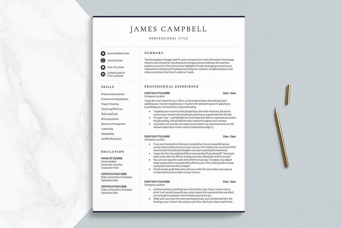 Executive Resume Template for Google, a Resume Template by Get Landed (Photo 2 of 11)