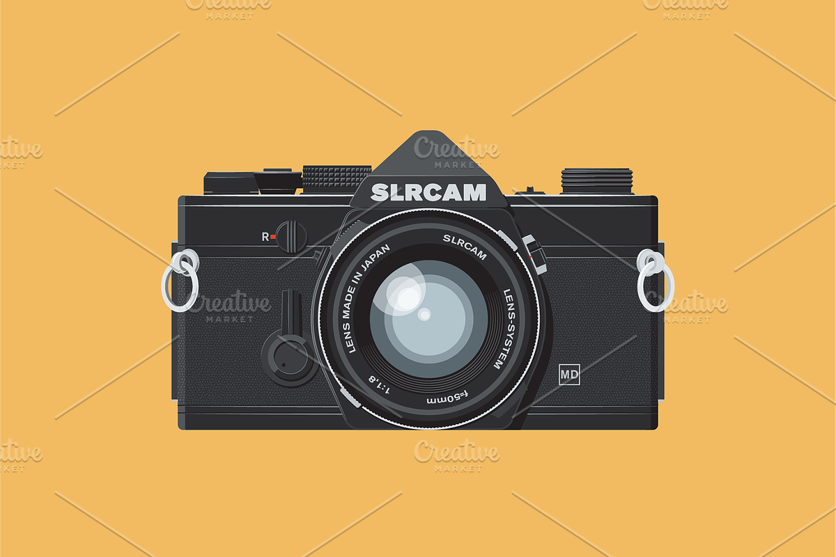Retro 35mm SLR Film Camera, an Object Illustration by BenDesigner