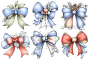 Christmas Bow Clipart, an Illustration by Pixels.Craft (Thumbnail 6 of 6)