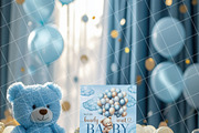 Boy baby shower invitation mockup, an Advertising Mockup by Blush Roses Print (Thumbnail 8 of 8)
