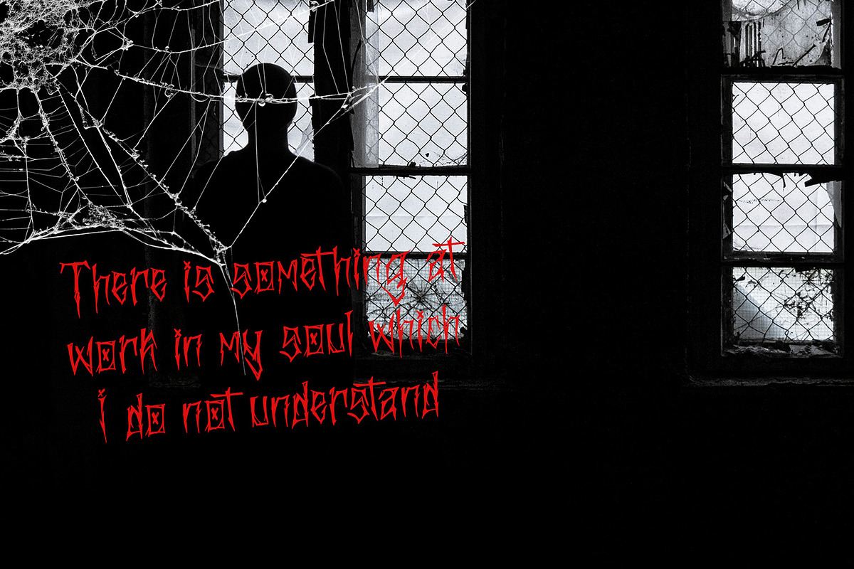 Durhaka - Horror Font Display, a Blackletter Font by Kincrev Studio (Photo 2 of 6)