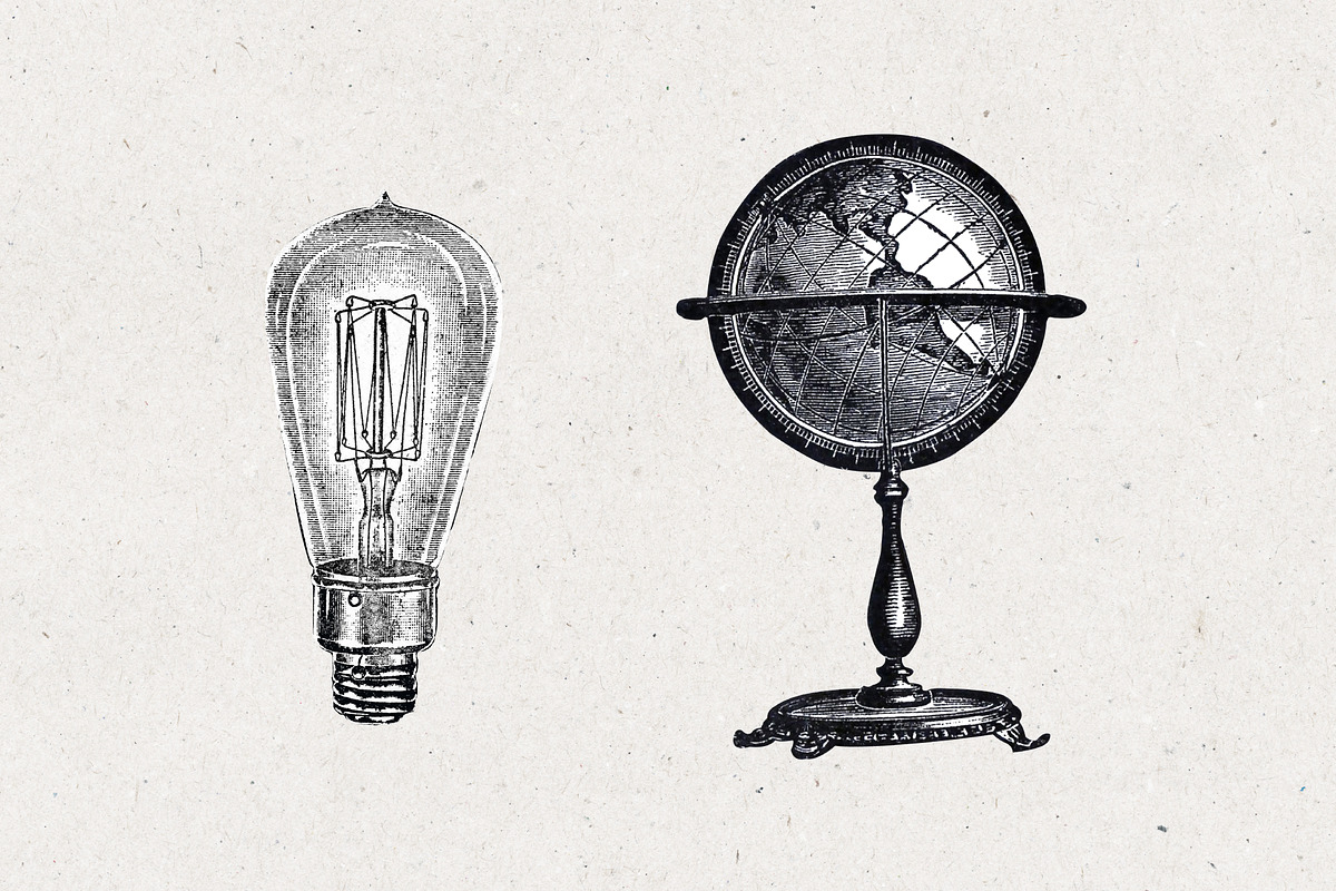 Black & White Steampunk Clip Art, a Transportation Illustration by Patterns for Dessert (Photo 6 of 7)