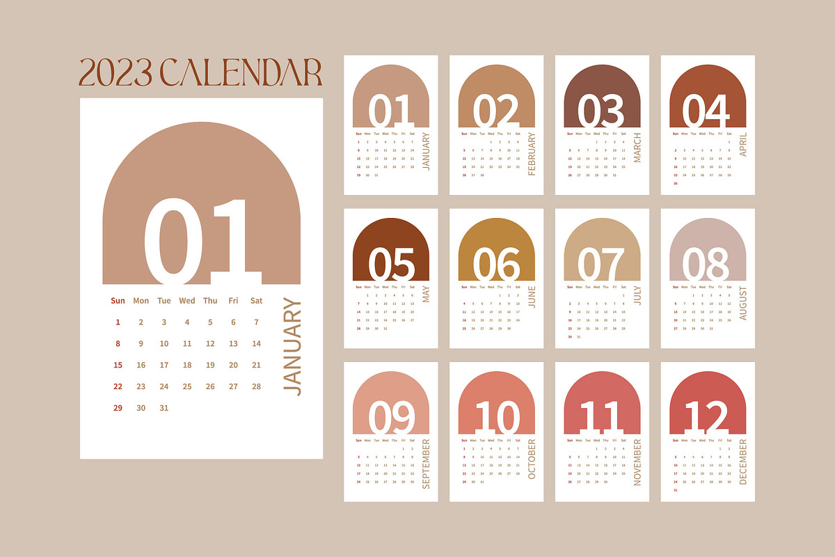 Simple 2023 New Year Calendar, a Stationery Template by Lucky Xtian (Photo 1 of 4)