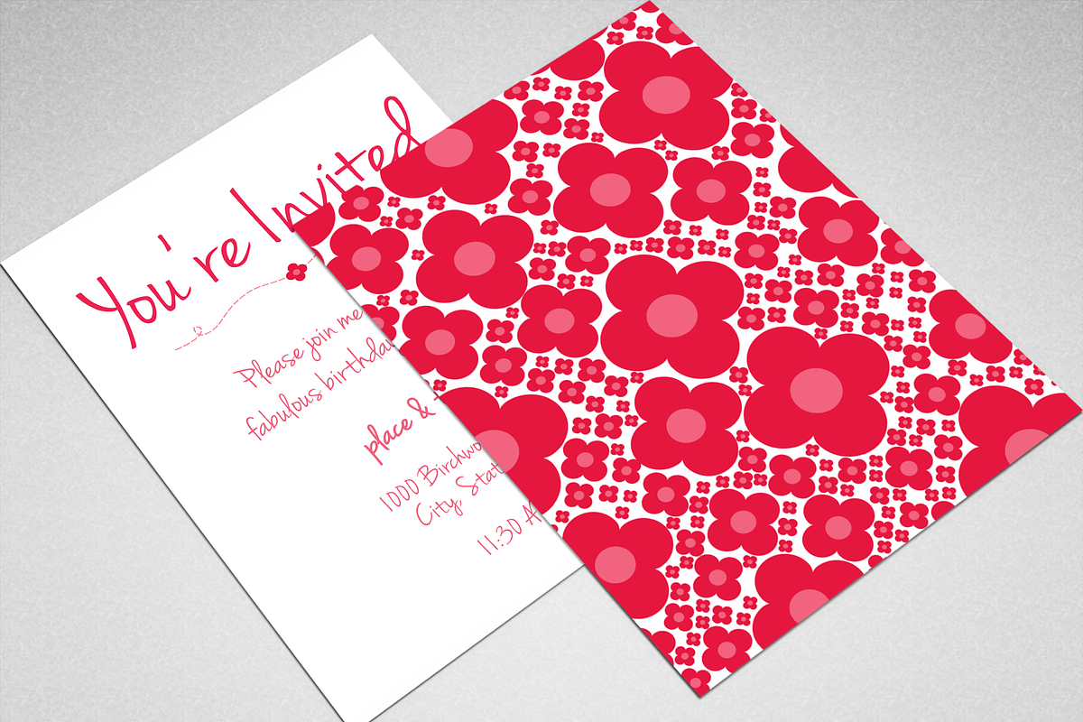 Pretty Pedals Birthday Invitation, an Invitation Template by Pixelated Pencils